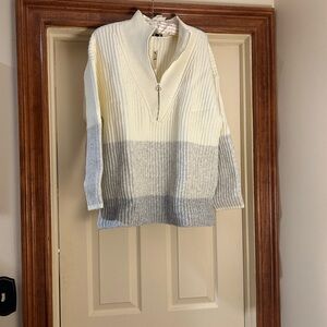 NWT Talbots Ivory Knit Zip Cardigan